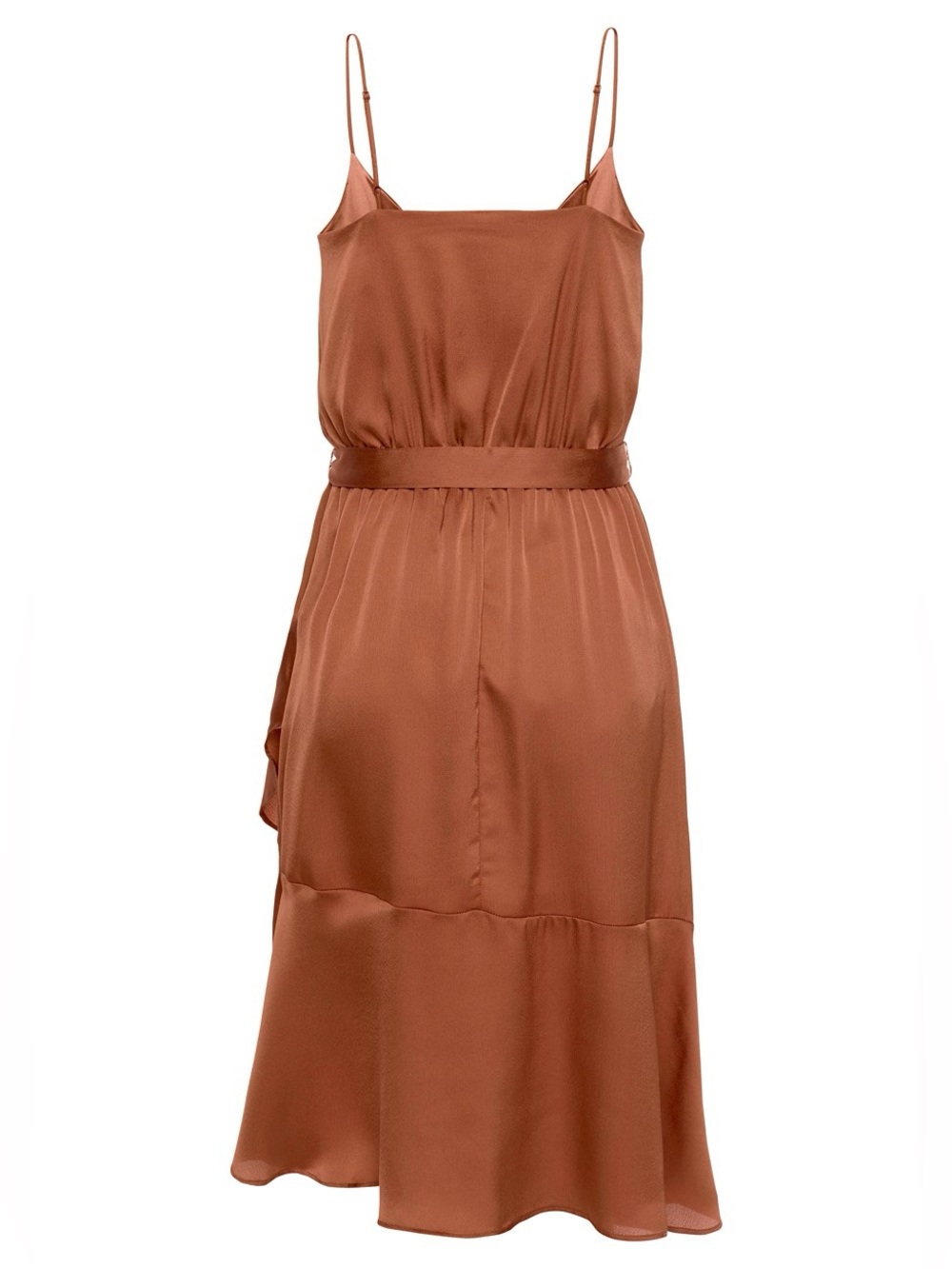 Lascana Satin Midi Dress Tie-Waist Spaghetti-Strap Slip Wrap 10 NWT - Picture 3 of 15